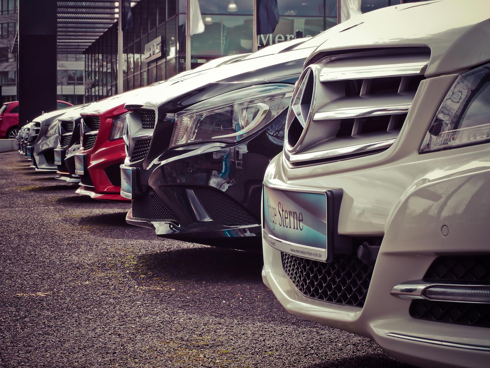 Row of Mercedes-Benz at our workshop